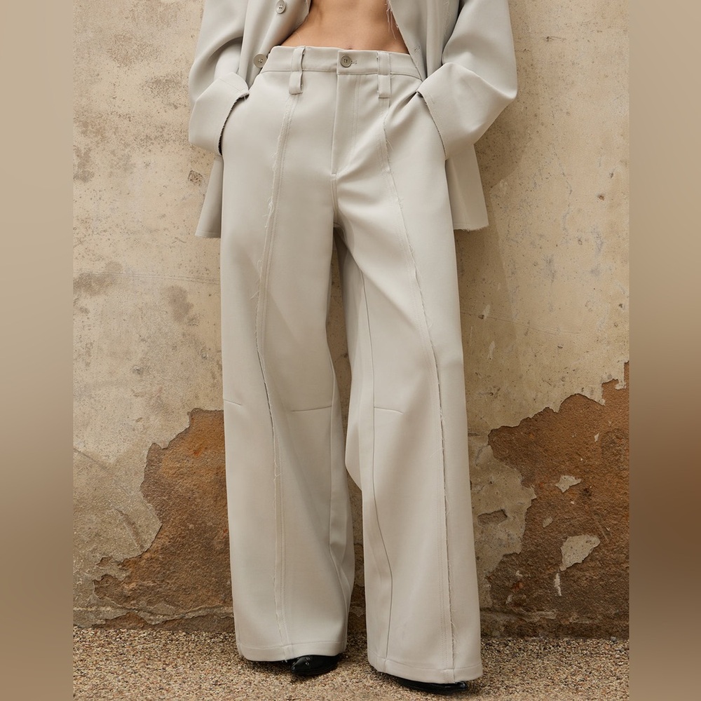PERSONSOUL GREY TAILORING TROUSERS